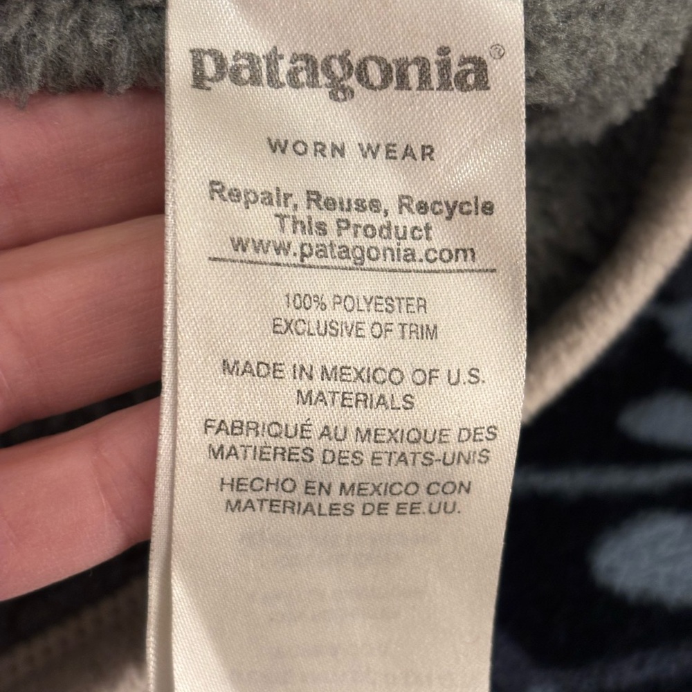 Patagonia Charcoal Fleece with Cream Accent - Picture 10 of 10